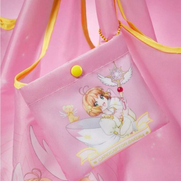 Card Captor Sakura Shopping Tote Bag Pink Packable with Bag NWT - Picture 3 of 4